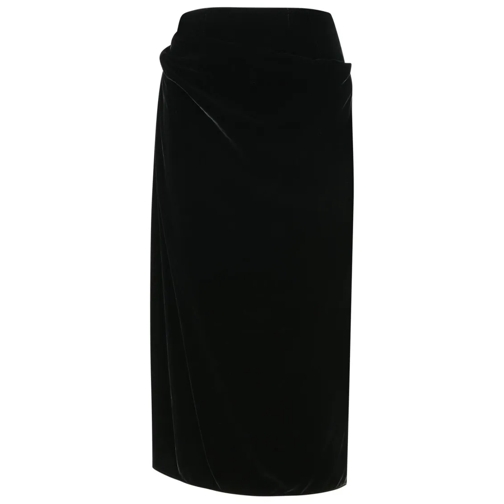 Etro Black Viscose Blend Skirt Black Midi Rokken