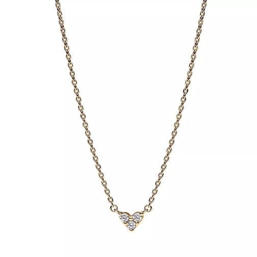 Pandora Heart 14k gold-plated necklace withcubic zirconia Clear Collier moyen