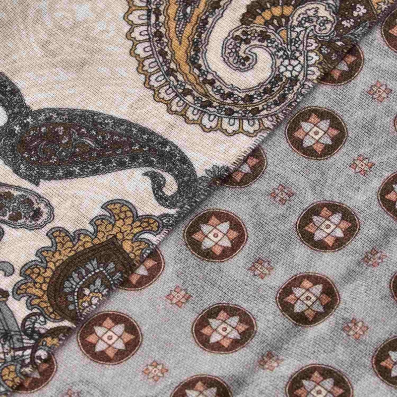 Altea Wollen Sjaal Schal mit Paisley-Muster braun