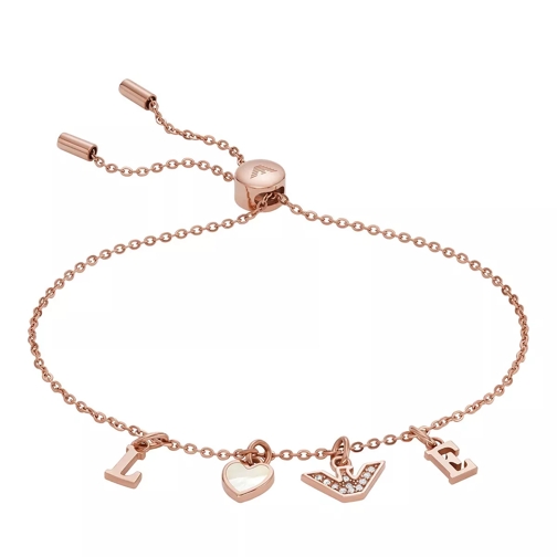 Emporio Armani White Mother of Pearl Components Bracelet Rose Gold Armband