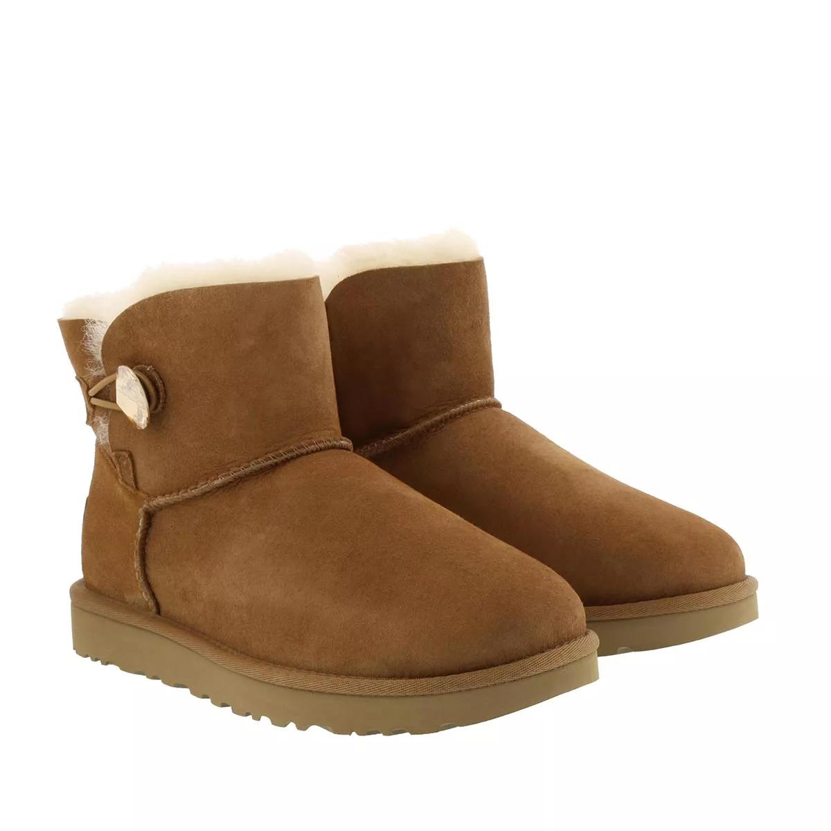 UGG W Mini Bailey Button Bling Chestnut/Gold | Winter Boot