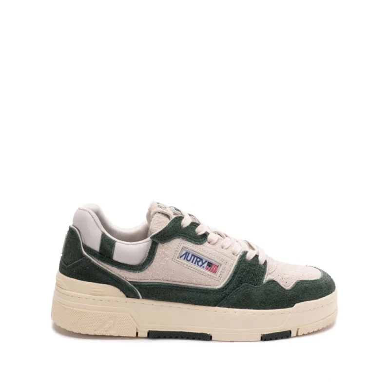 Autry International Lage-top sneaker Panelled Low-Top Sneakers In Fern Green And Light  Neutrals