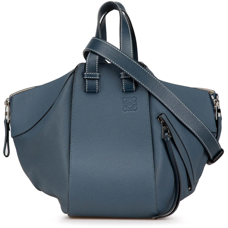 Loewe Sac à bandoulière Small Leather Hammock Bag blau