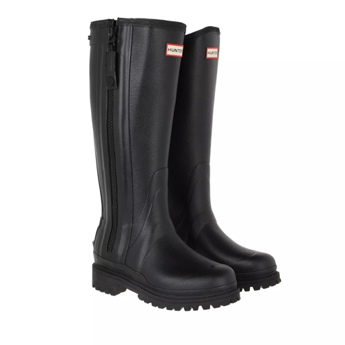 Hunter womens balmoral full zip commando sole boot tall black Stivali da pioggia