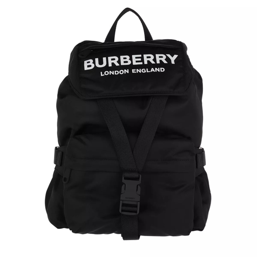 Burberry Burberry Logo Print Backpack Nylon Black Rucksack