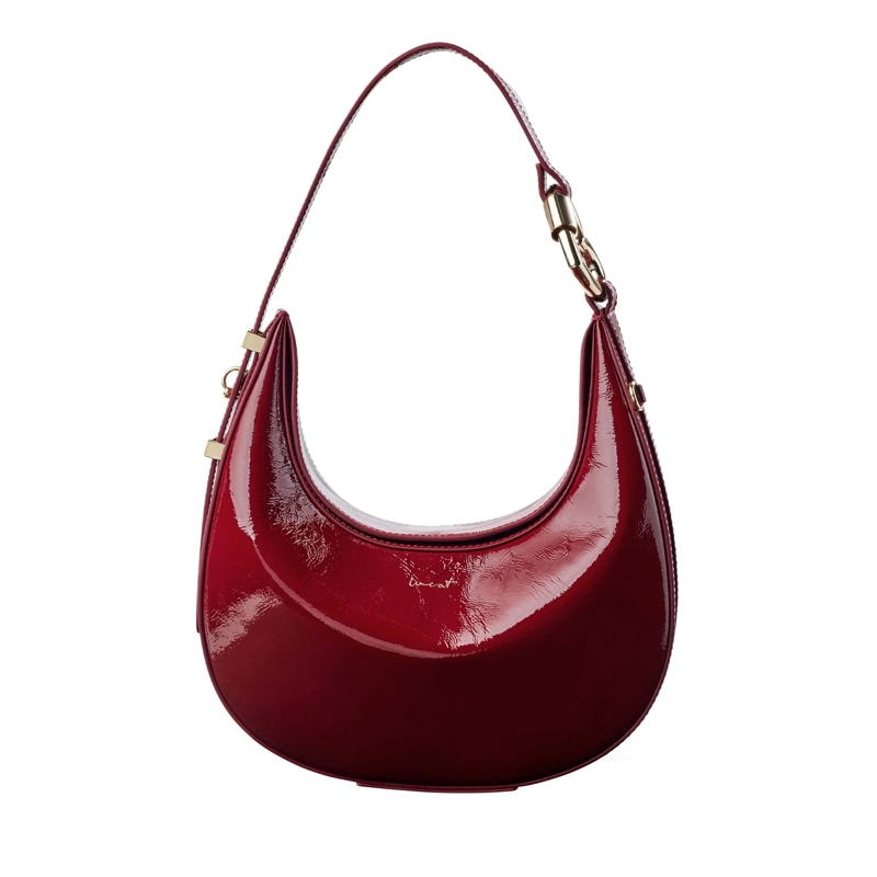WEAT Tote Handtasche Halfmoon Bag Burgundy burgundy
