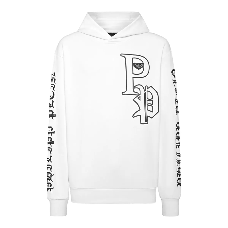 Philipp Plein Top Hoodie Gothic Plein weiss