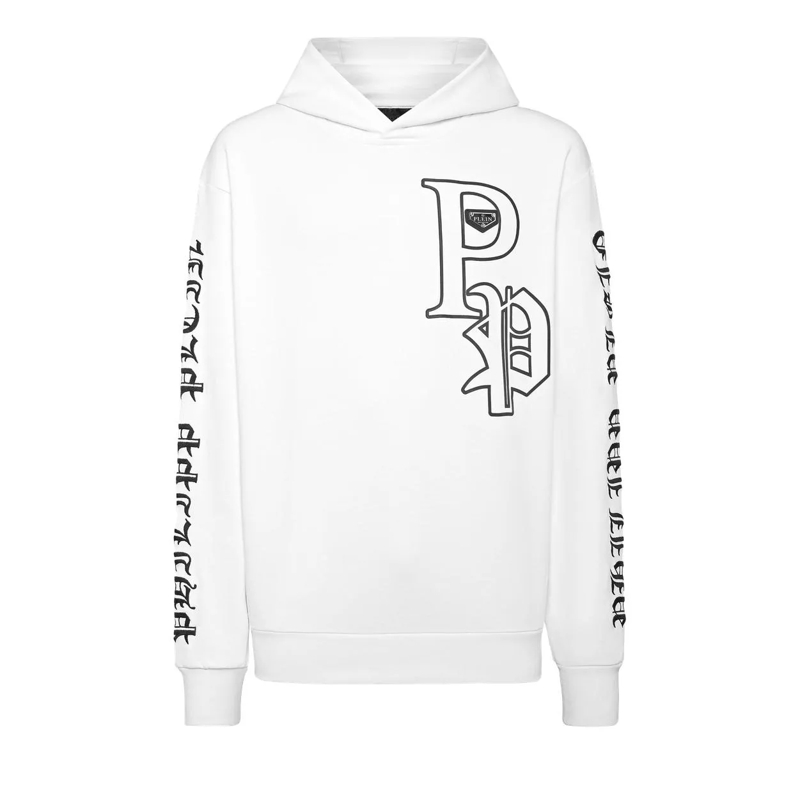 Philipp Plein Sweatshirt Hoodie Gothic Plein weiss