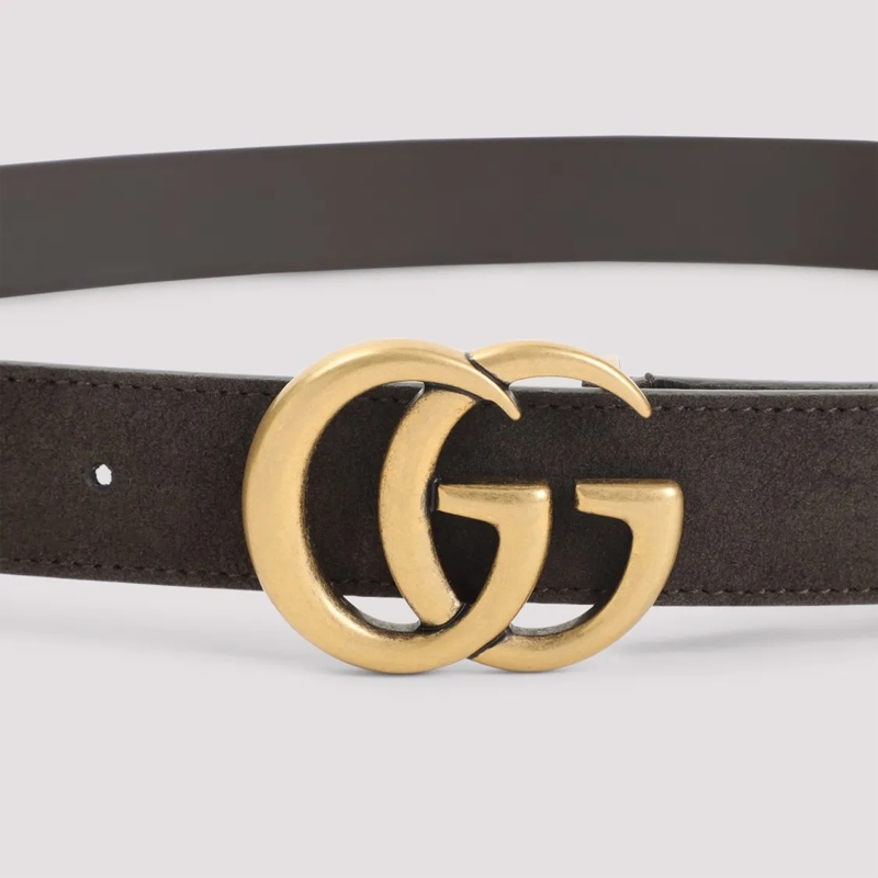 Gucci Riem Brown Suede Calfskin Belt Brown