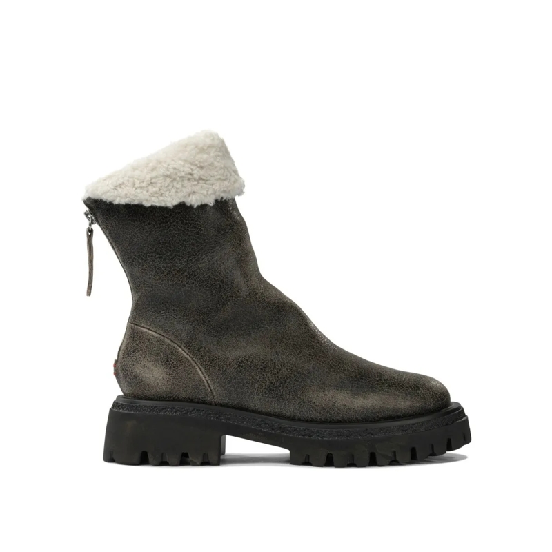 Halmanera Laarzen Leather Zippered Ankle Boots Black