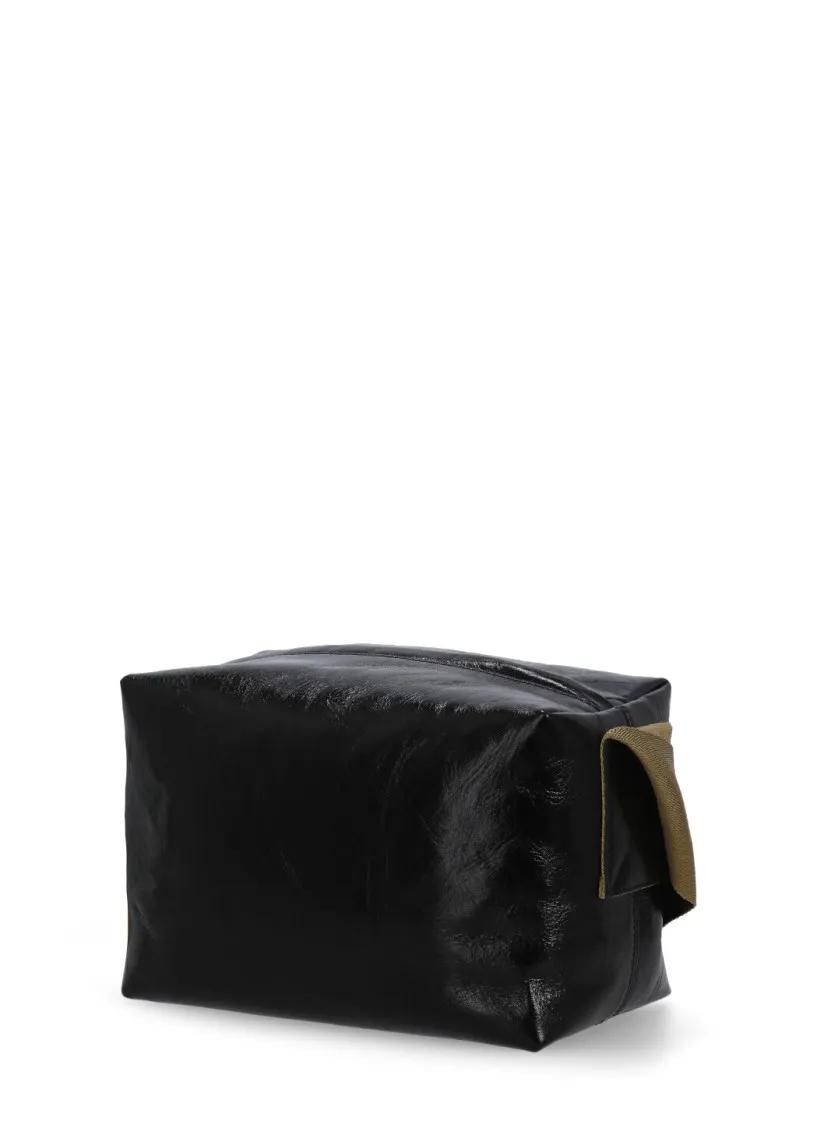 Uma Wang Shoppers Black Leather's Shoulder Bag in zwart