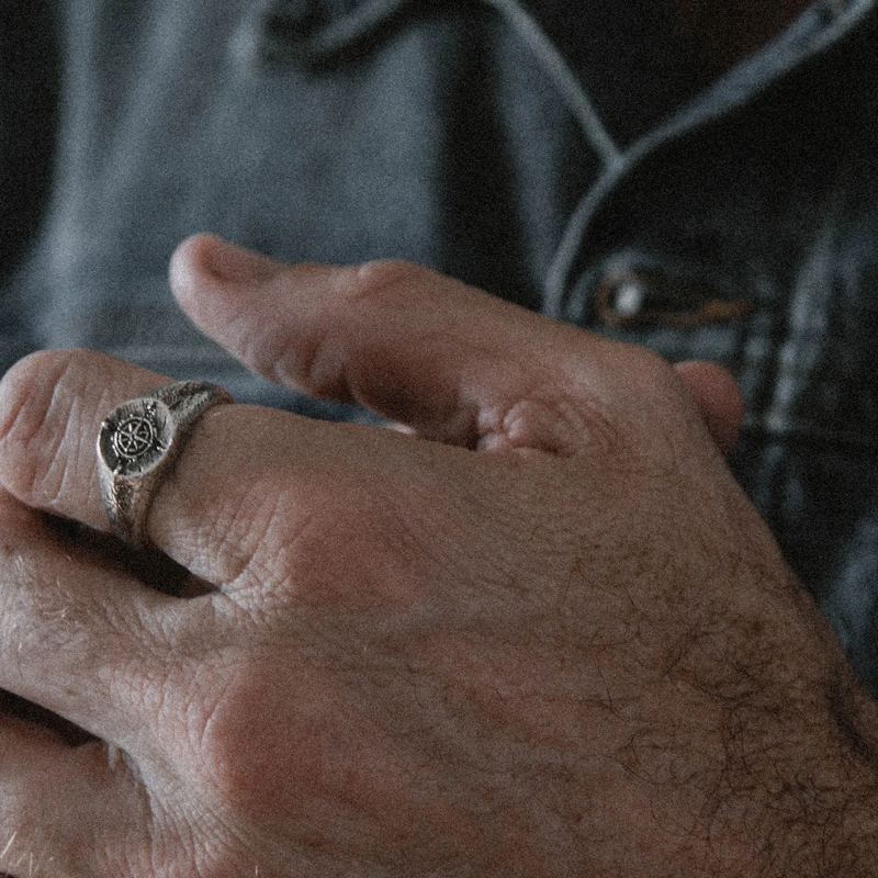 Haze & Glory Siegelring Ring Sigelring - Like the wind blows 925 Sterling  schwarz(Image 8)