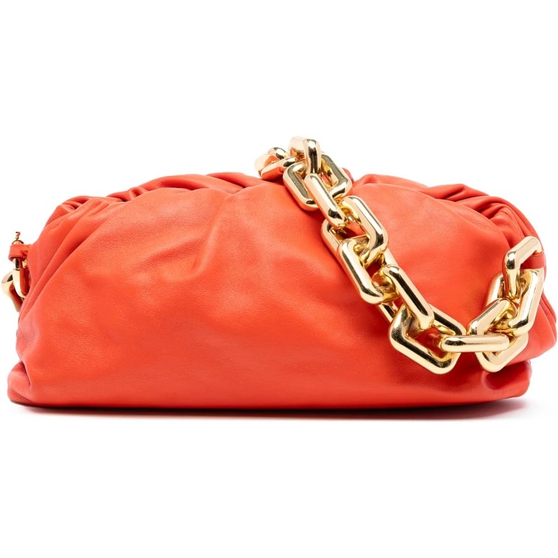 Bottega Veneta Schultertasche Lambskin Chain Pouch orange