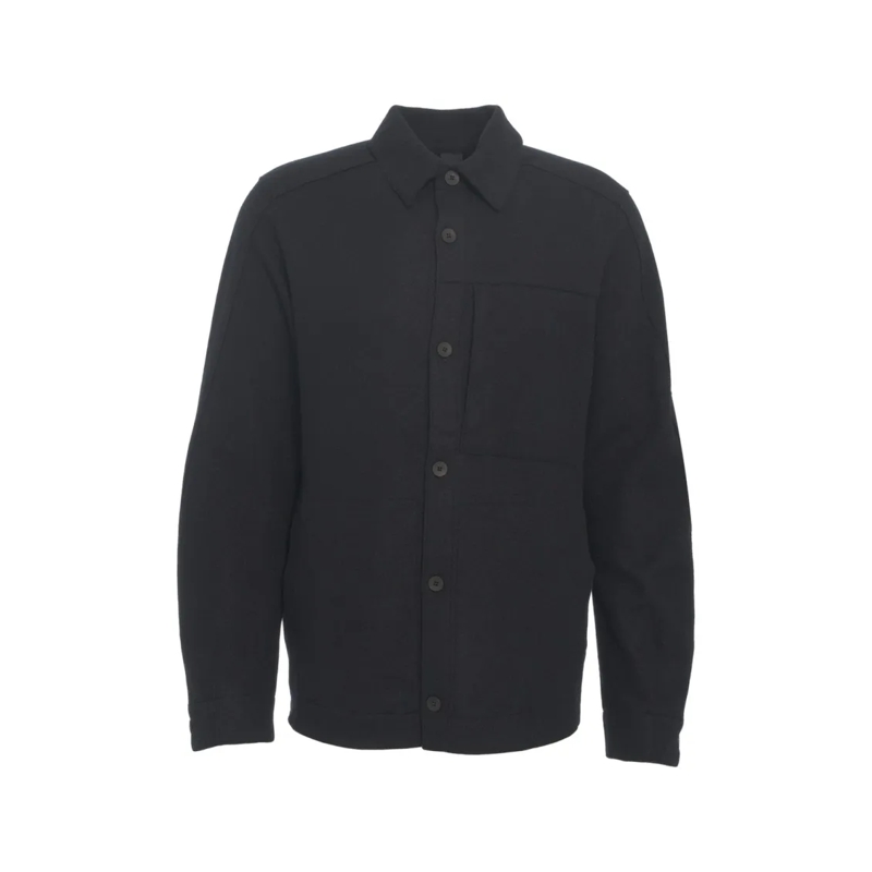 Transit  Black Virgin Wool Overshirt With Classic Collar An Black