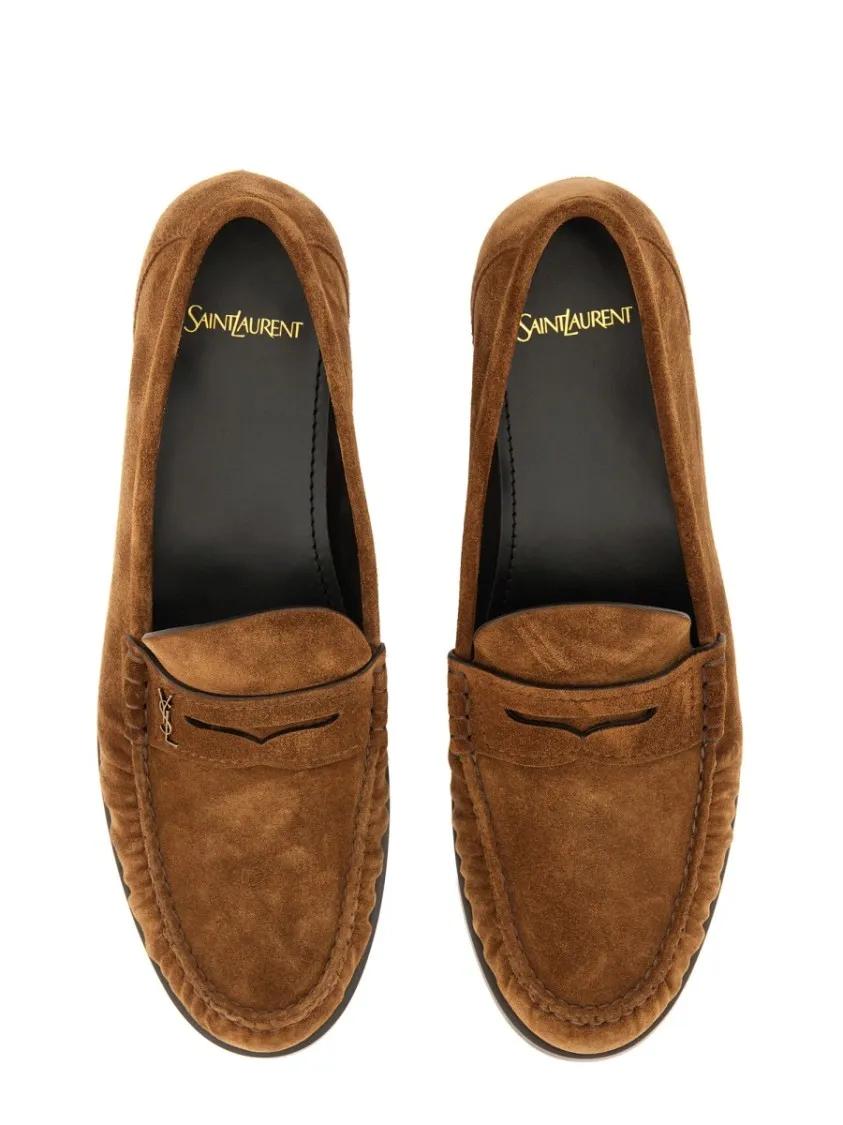 Thumbnail - Saint Laurent Loafer - Suede "Laurent" Moccasin - Gr. 43 (EU) - in Braun - für Damen