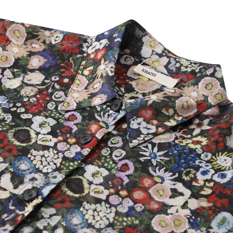 Khaite Bluse Bluse Goya mit Blumenprint Creme(Image 7)