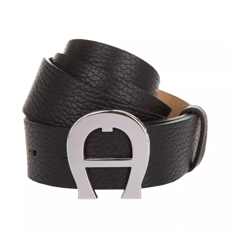 AIGNER Ledergürtel Logo Black
