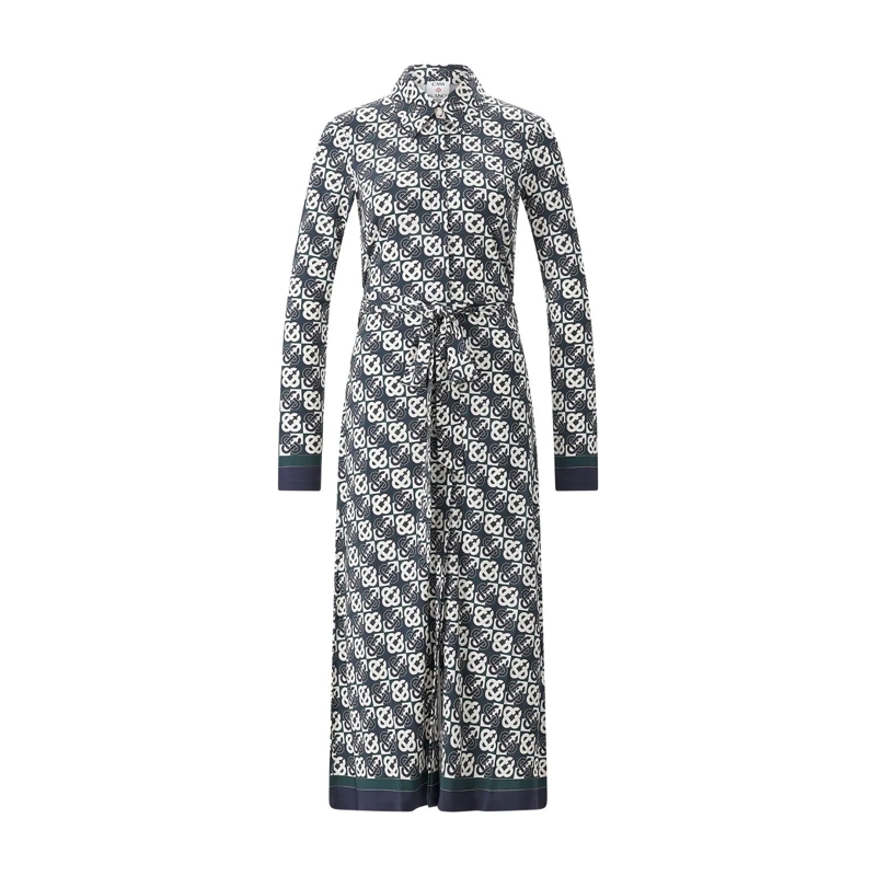 Casablanca Maxikleid Blusenkleid in Maxi-Länge grün