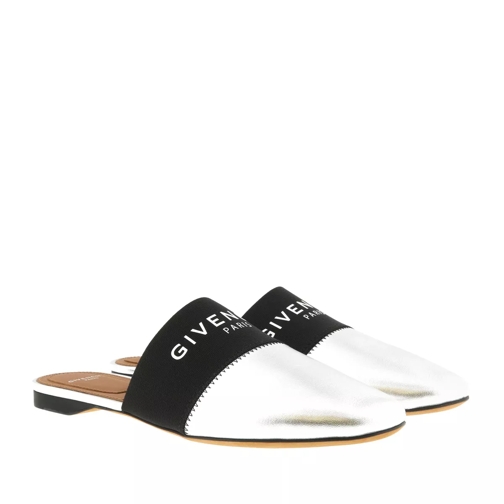 Givenchy Bedford Flat Mules Leather Silver Slipper
