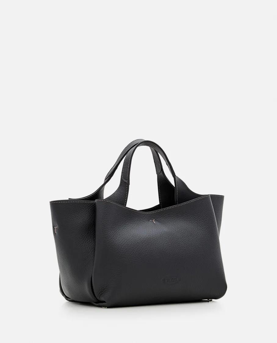 TOD'S Totes & shoppers Mini Leather Tote Bag in zwart
