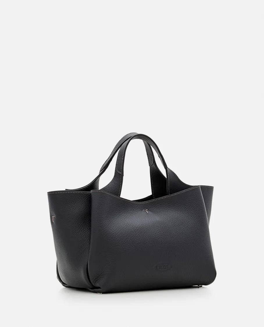 TOD'S Totes Mini Leather Tote Bag in zwart