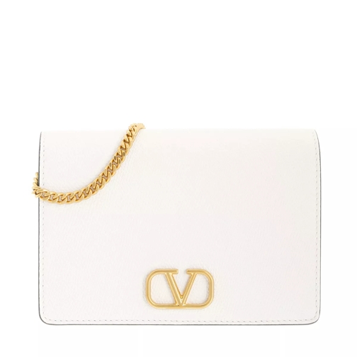 Valentino Garavani V-Logo Signature Crossbody Bag Leather White Crossbodytas