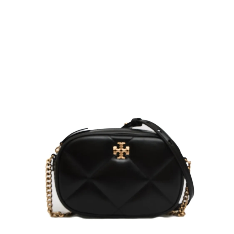 Tory Burch Schultertasche Quilted Black Leather Camera Bag Black