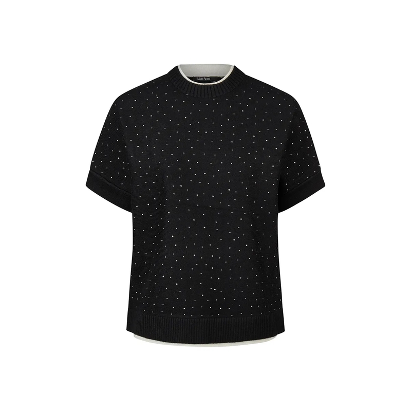Marc Aurel Pullover Pullover mit Strass schwarz