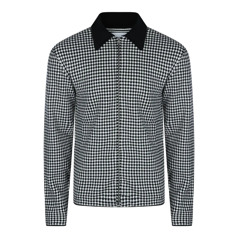 Jil Sander Overhemd White And Black Cotton Shirt Black