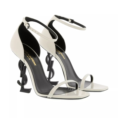 Saint Laurent Opyum Sandals Patent Leather White/Black Sandaler