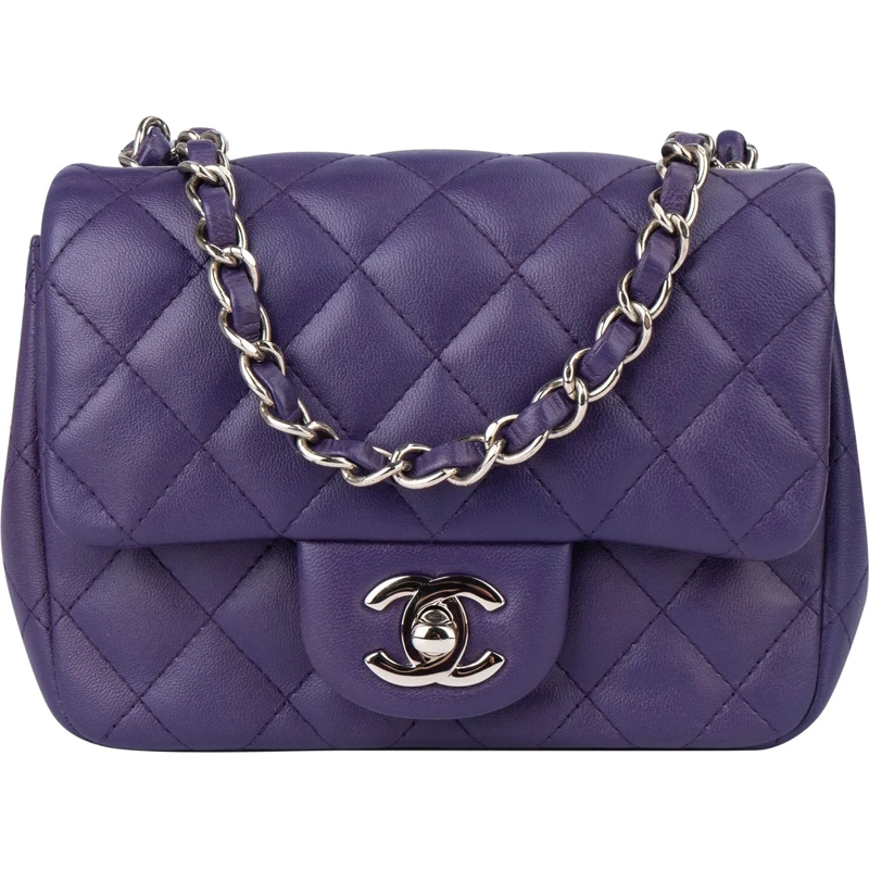 Chanel Tote Chanel Quilted Lambskin Single Flap Crossbody Bag lila