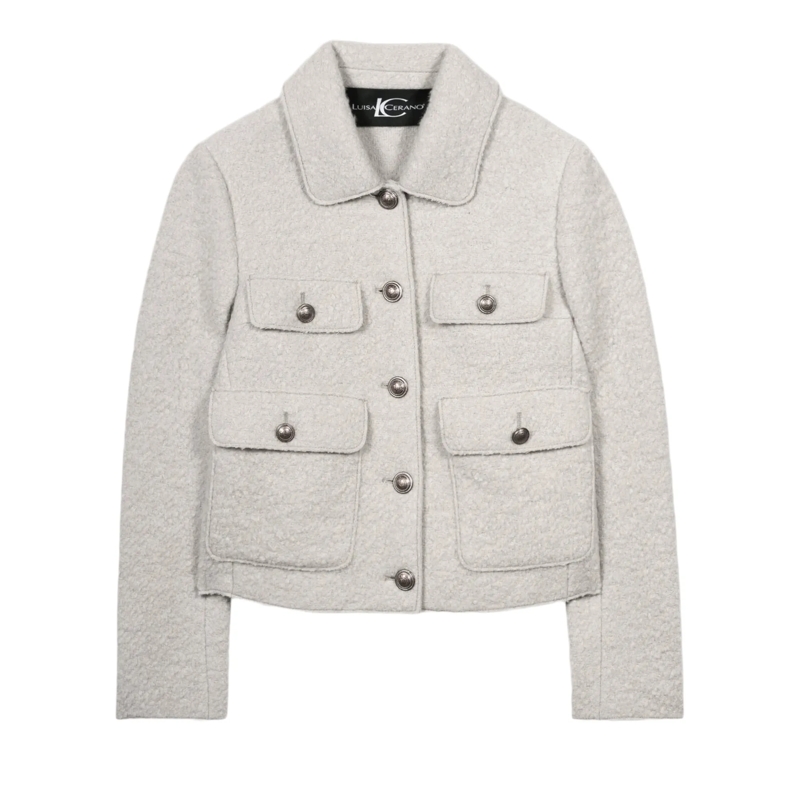 Luisa Cerano Overgangsjas Jacke aus Woll-Mix oyster