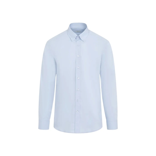 Etro Chemises Light Blue Cotton Roma Logo Shirt Blue