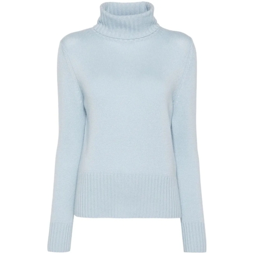 Allude Rollkragenpullover Light Blue Wool Sweater Blue