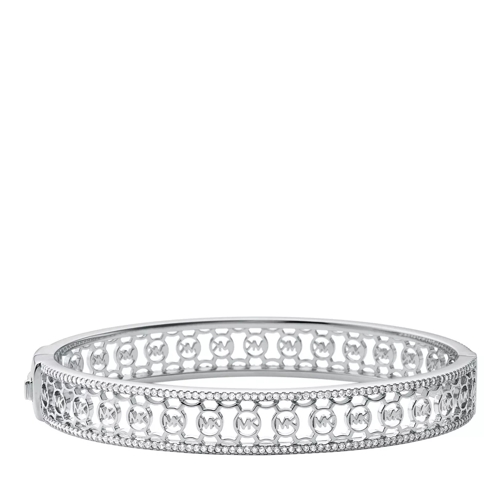 Michael Kors Sterling Silver Monogram Logo Bangle Bracelet Silver Bracciale