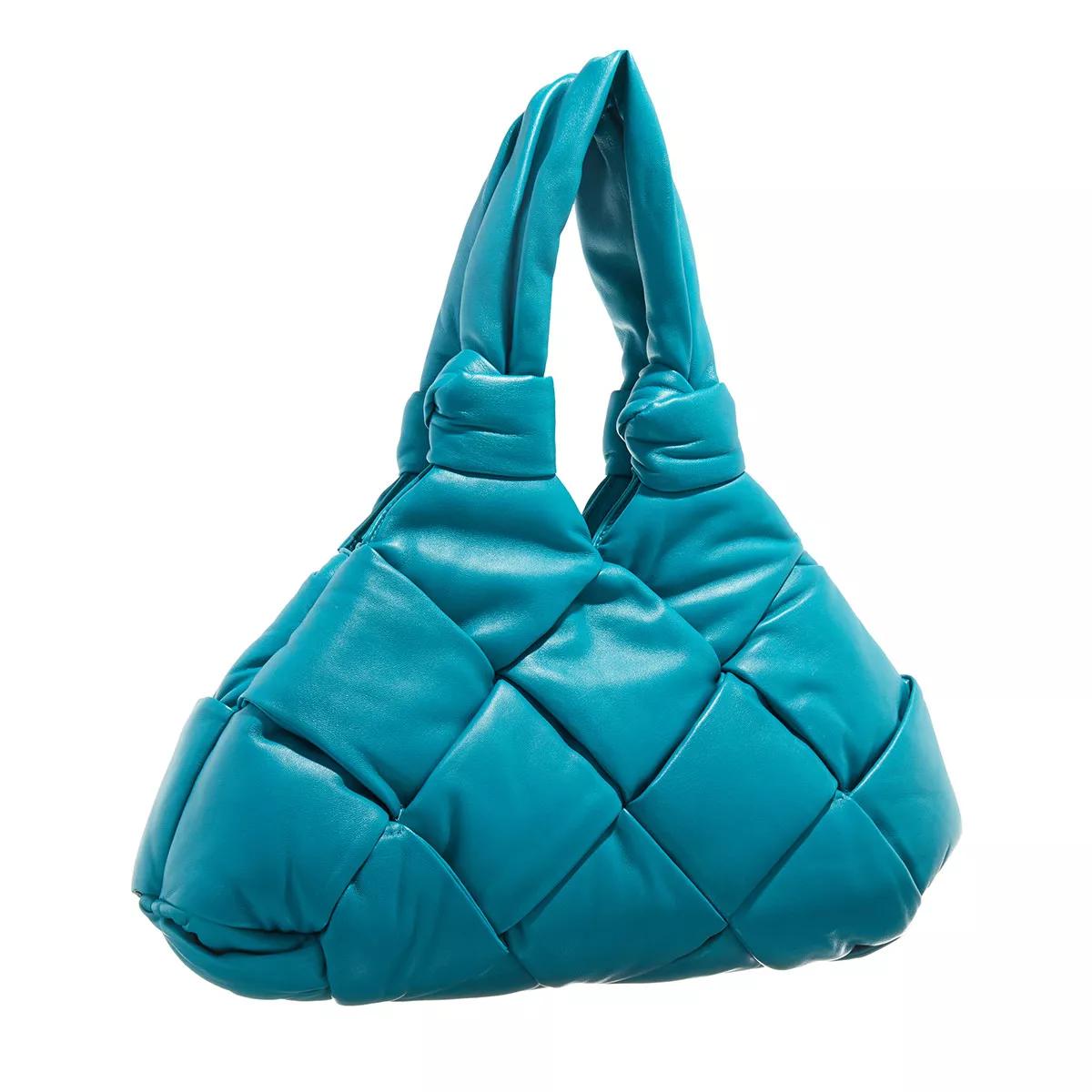 BOTTEGA VENETA Pouch Mini Shoulder Bag Blue Leather