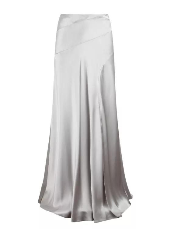 Alberta Ferretti - Satin Fluid Skirt - Größe 44 - grau