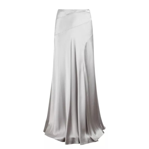 Alberta Ferretti Satin Fluid Skirt Grey 