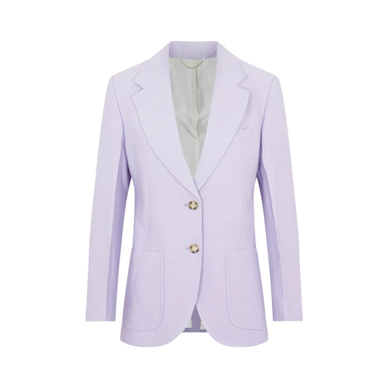 Victoria Beckham Blazer Lavander Patch Pocket Jacket Purple