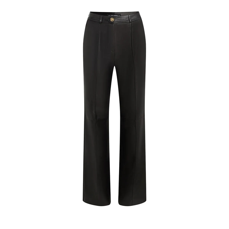 Karl Lagerfeld Anzugshose Lederhose schwarz