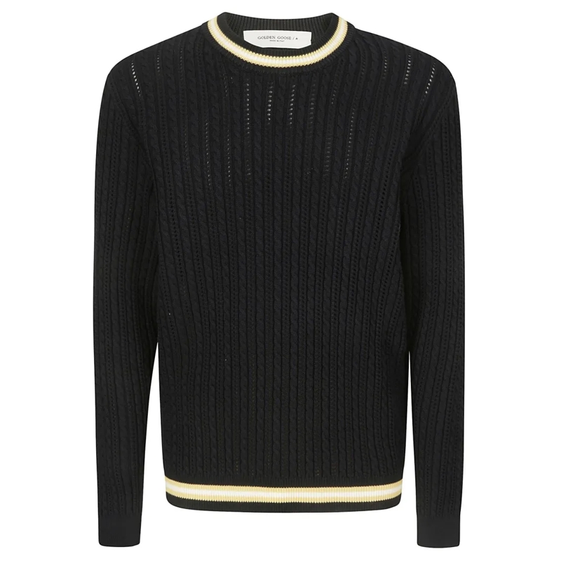 Golden Goose Pull Long-Sleeved Cable Sweater Blue