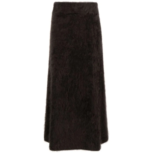 Lisa Yang Jupes midi High-Waisted Flared Cashmere Skirt Black