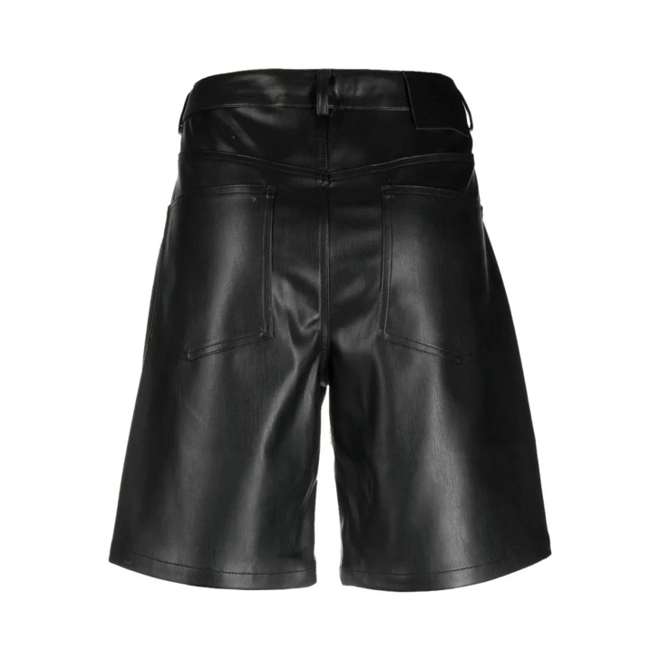 ショートパンツ Proenza Schouler Casual Black Faux Leather Shorts Proenza Schouler Casual Black Faux Leather Shorts Black