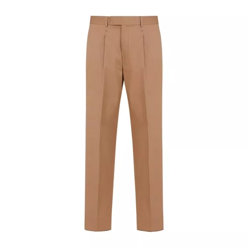 Zegna Formal Mid Brown Cotton Pants Brown 