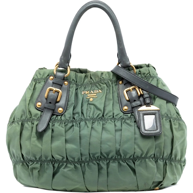 Prada Shopper Tessuto Gaufre Tote grün