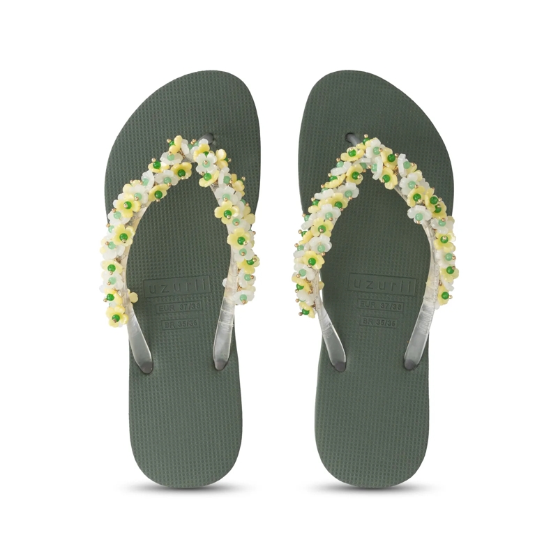 UZURII Flip Flops flip flop Tulum Bloom Yellow dunkel-grün(Image 11)
