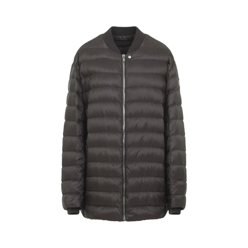 Moncler  Oversized Flight Parka With Rib-Knit Wool Blend Co Grey