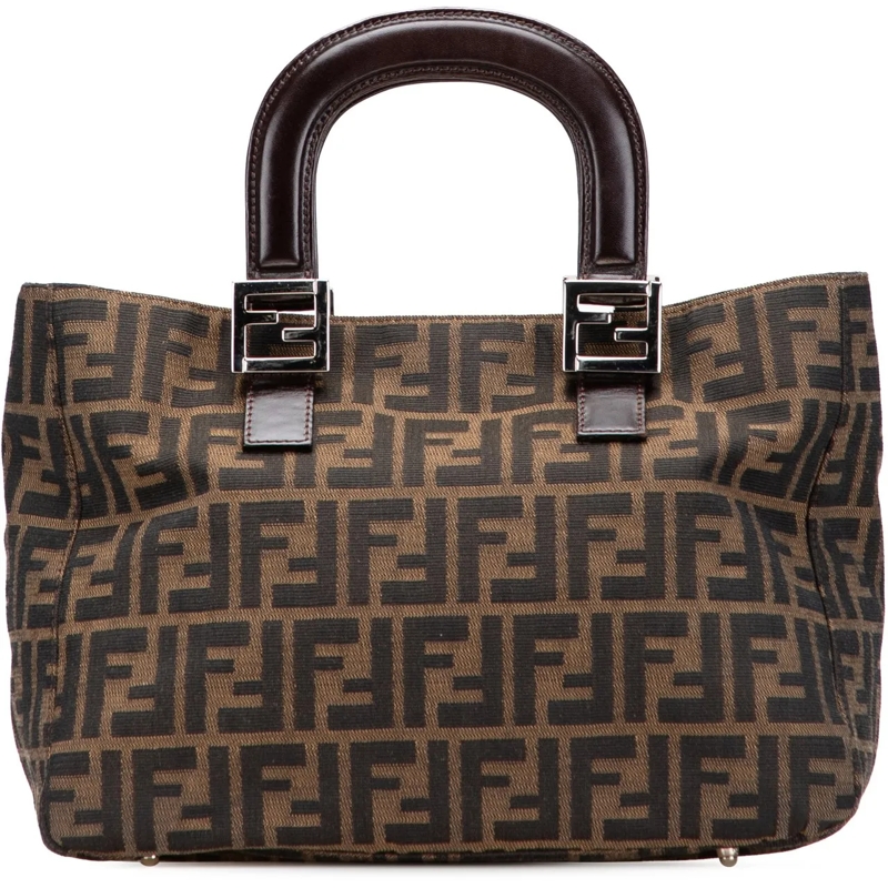 Fendi Shopper Small Zucca Canvas Twins Tote braun