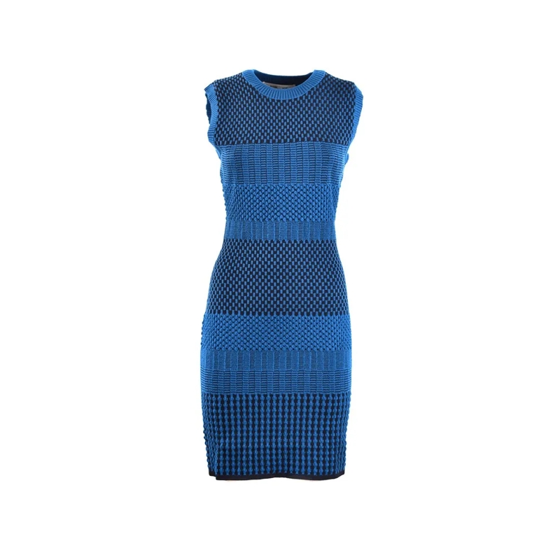 Diane von Furstenberg Mini-jurk Textured Bodycon Dress With Knit Design And Silhou Blue