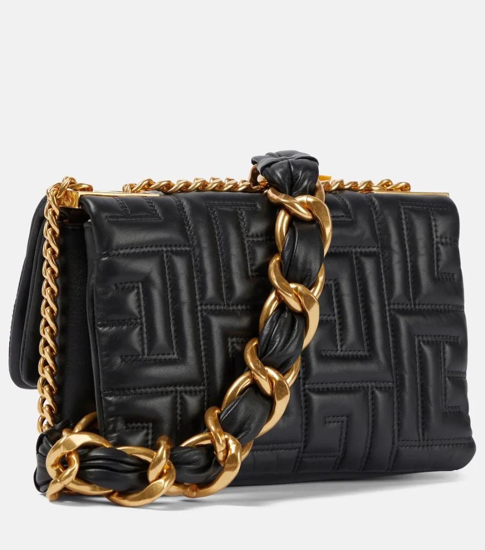 Thumbnail - Balmain Hobo Bags - 1945 Soft Quilted Leather Shoulder Bag - Gr. unisize - in Schwarz - für Damen